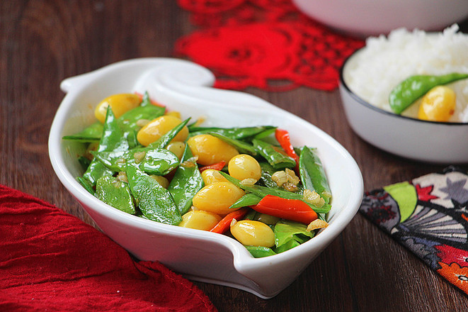 白果荷蘭豆的做法-家常味炒菜譜