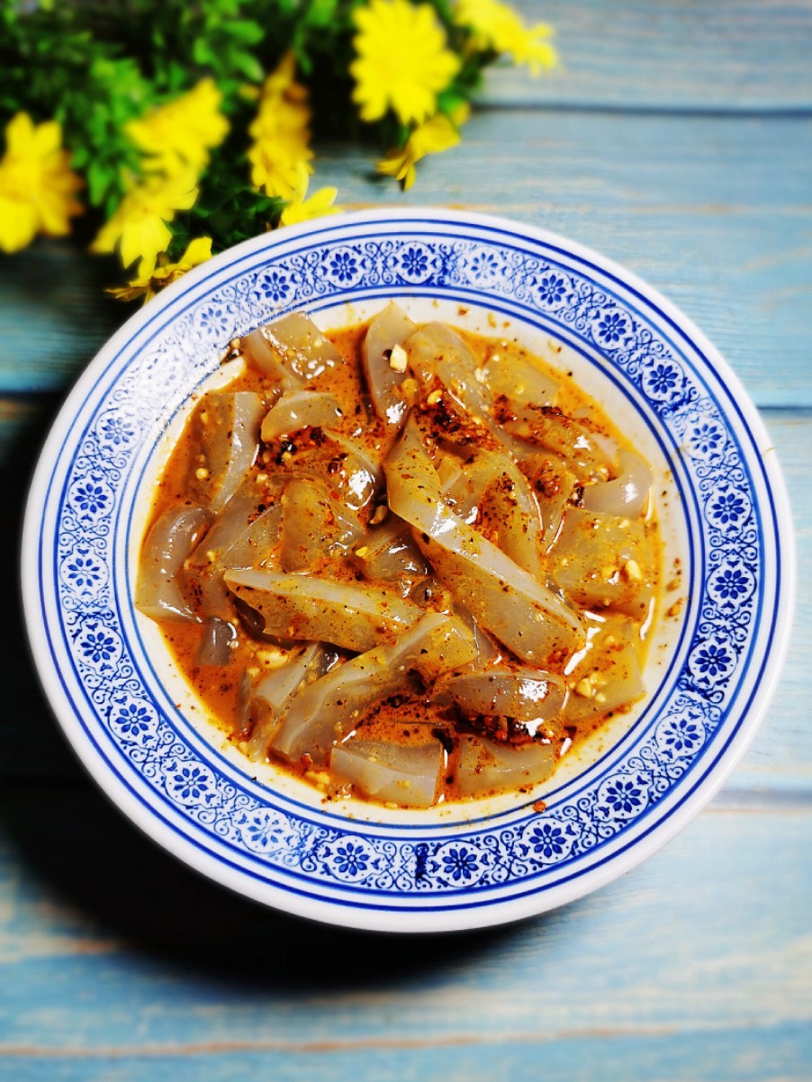 紅薯涼粉的做法-酸辣味煮菜譜