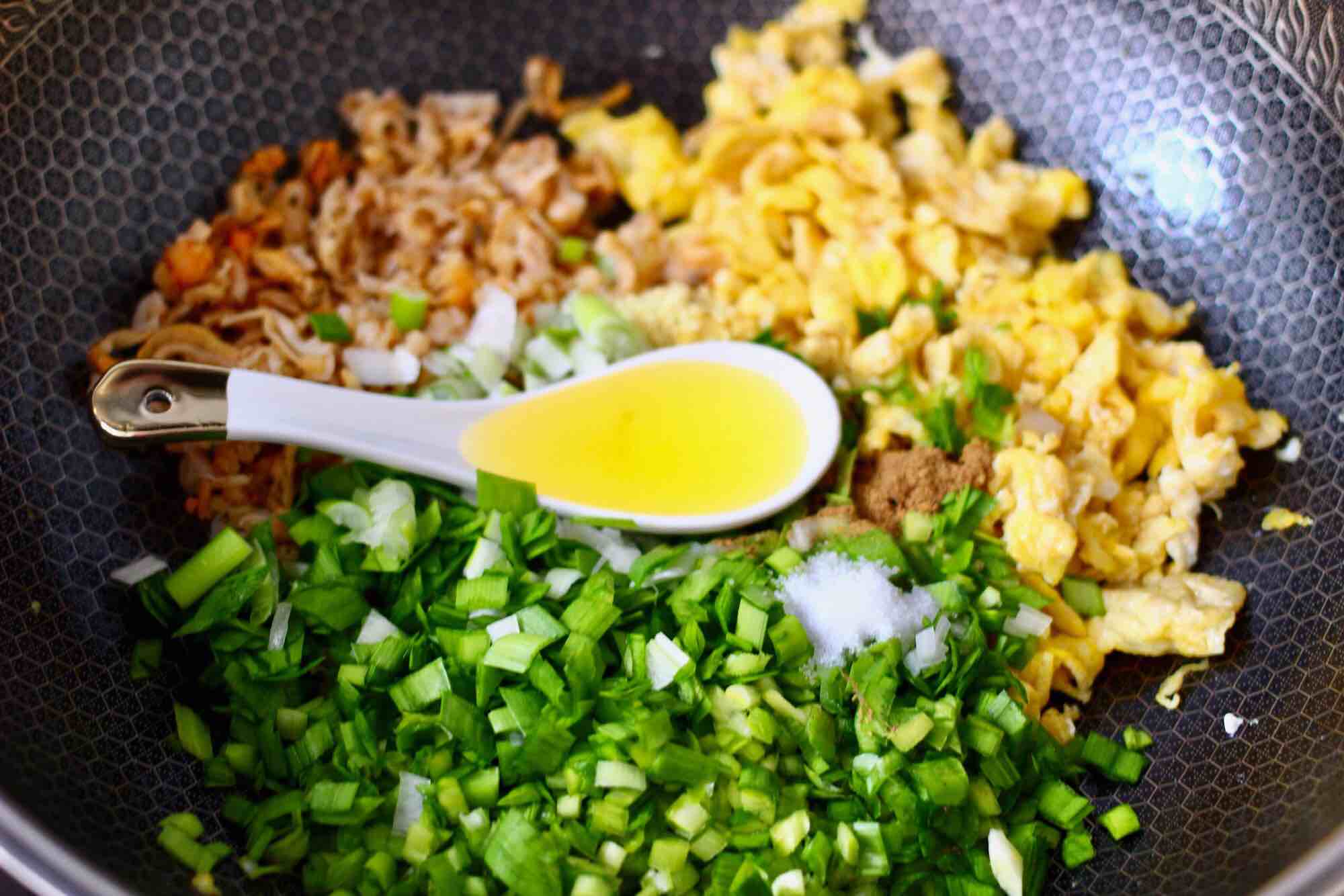 韭菜扇貝餡餅的做法-咸鮮味煎菜譜