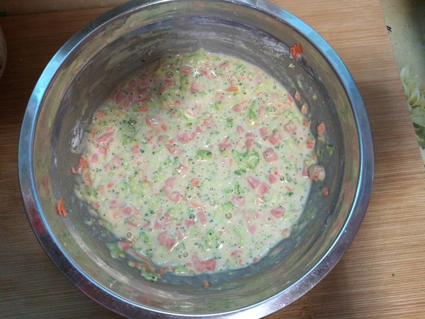 西蘭花菜餅的做法-家常味煎菜譜