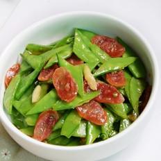 臘腸炒荷蘭豆的做法-家常味炒菜譜