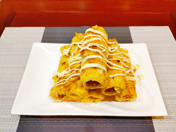 網(wǎng)紅香腸卷蒸烤箱版的做法-咸鮮味烤菜譜