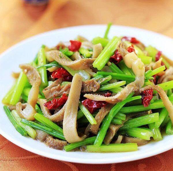 毛芹菜炒羊肚的做法-香辣味炒菜譜