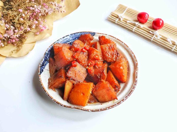 醬燒南瓜的做法-家常味燜菜譜