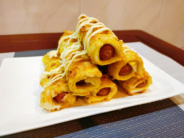 網(wǎng)紅香腸卷蒸烤箱版的做法-咸鮮味烤菜譜