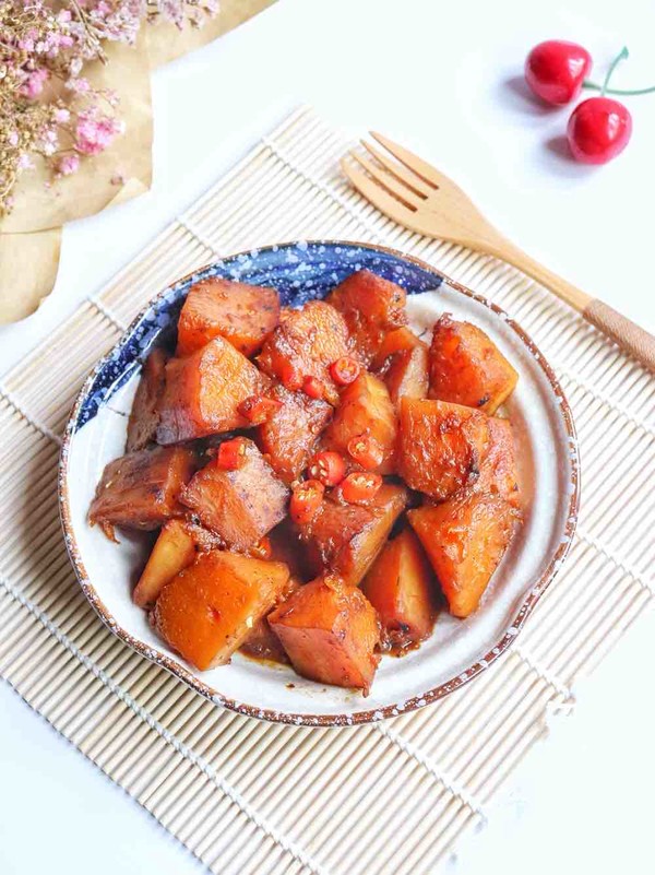 醬燒南瓜的做法-家常味燜菜譜