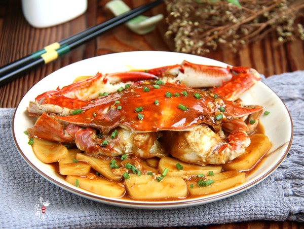 梭子蟹炒年糕的做法-咸鮮味炒菜譜