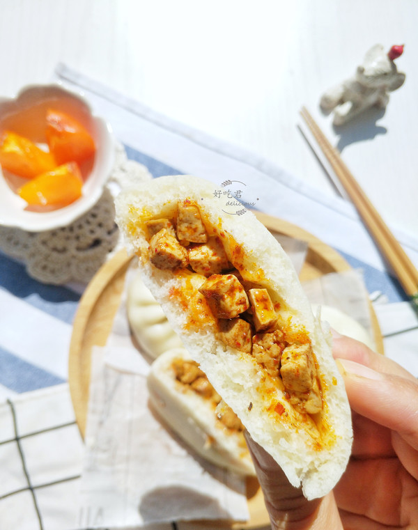 麻婆豆腐包子的做法-香辣味蒸菜譜