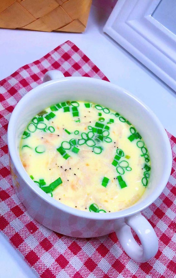 香蔥蝦米蒸蛋的做法-家常味蒸菜譜