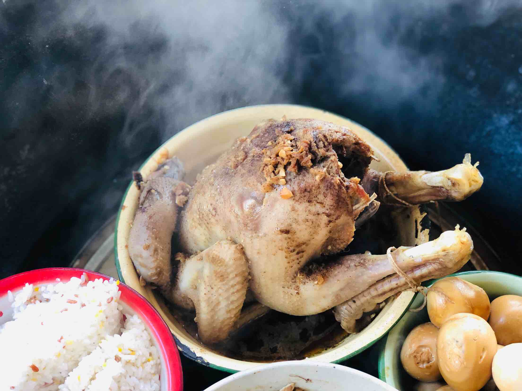 柴火灶之清蒸手撕雞的做法-醬香味蒸菜譜