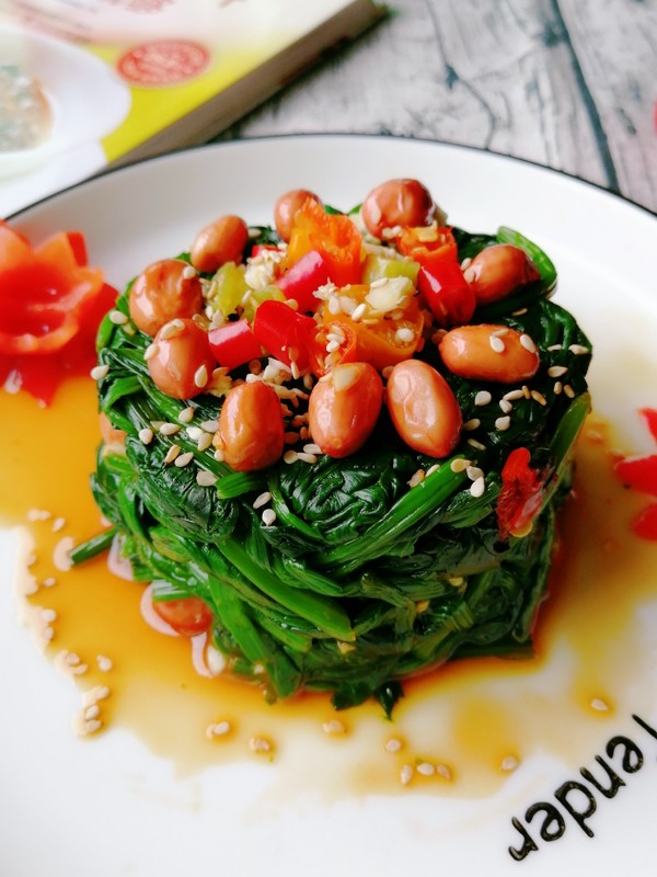 涼拌菠菜的做法-酸辣味煮菜譜