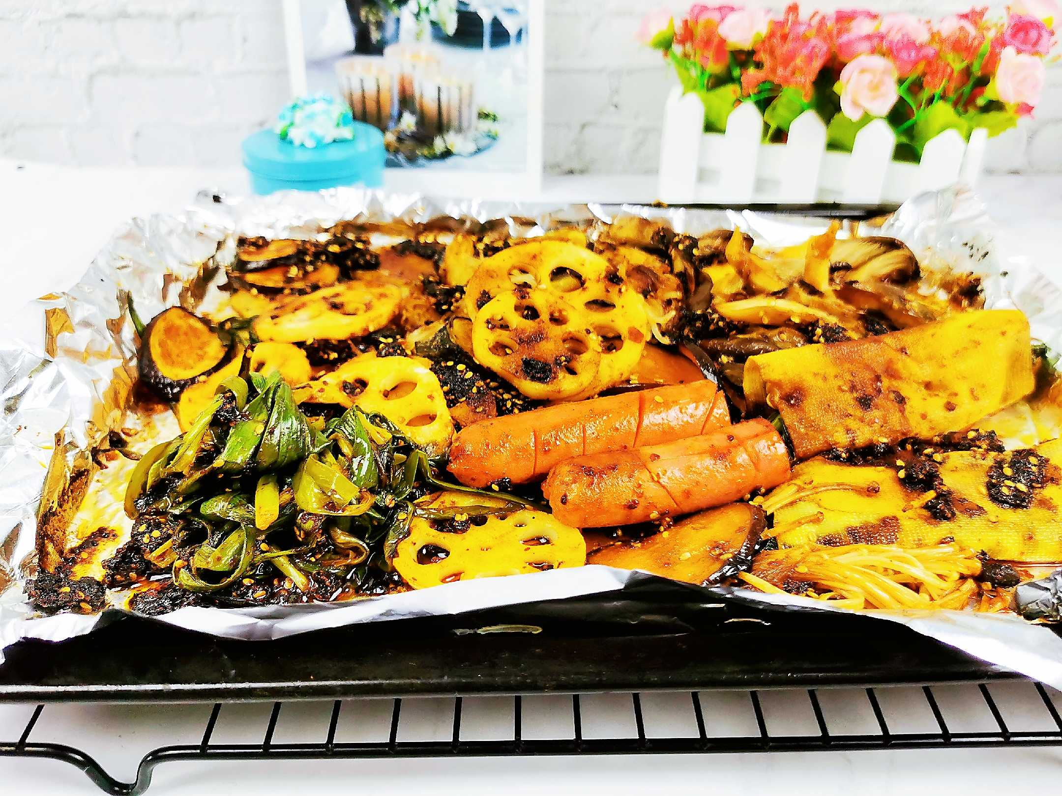 宵夜燒烤拼盤的做法-香辣味烤菜譜