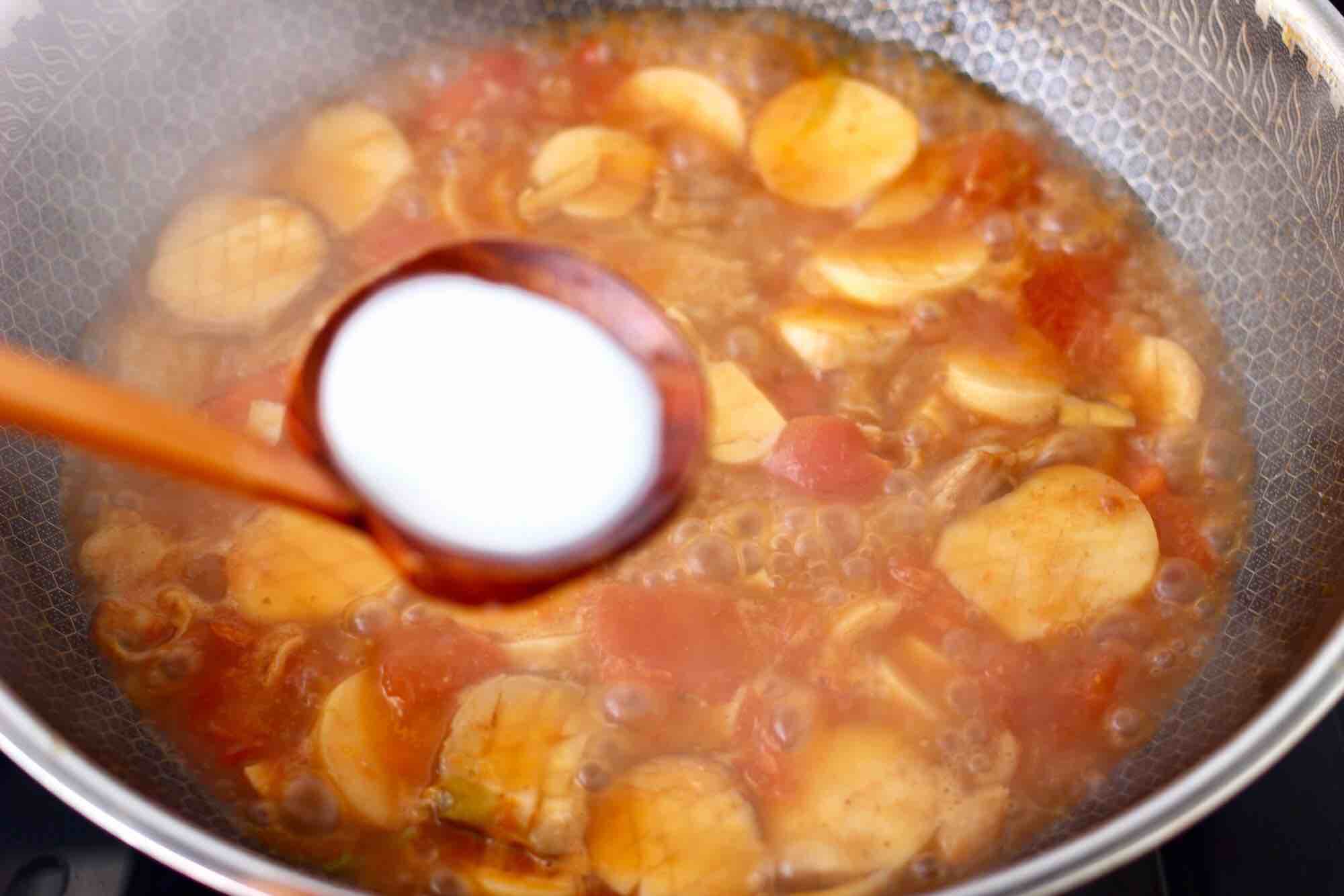 杏鮑菇扇貝花肉煲的做法-家常味燉菜譜