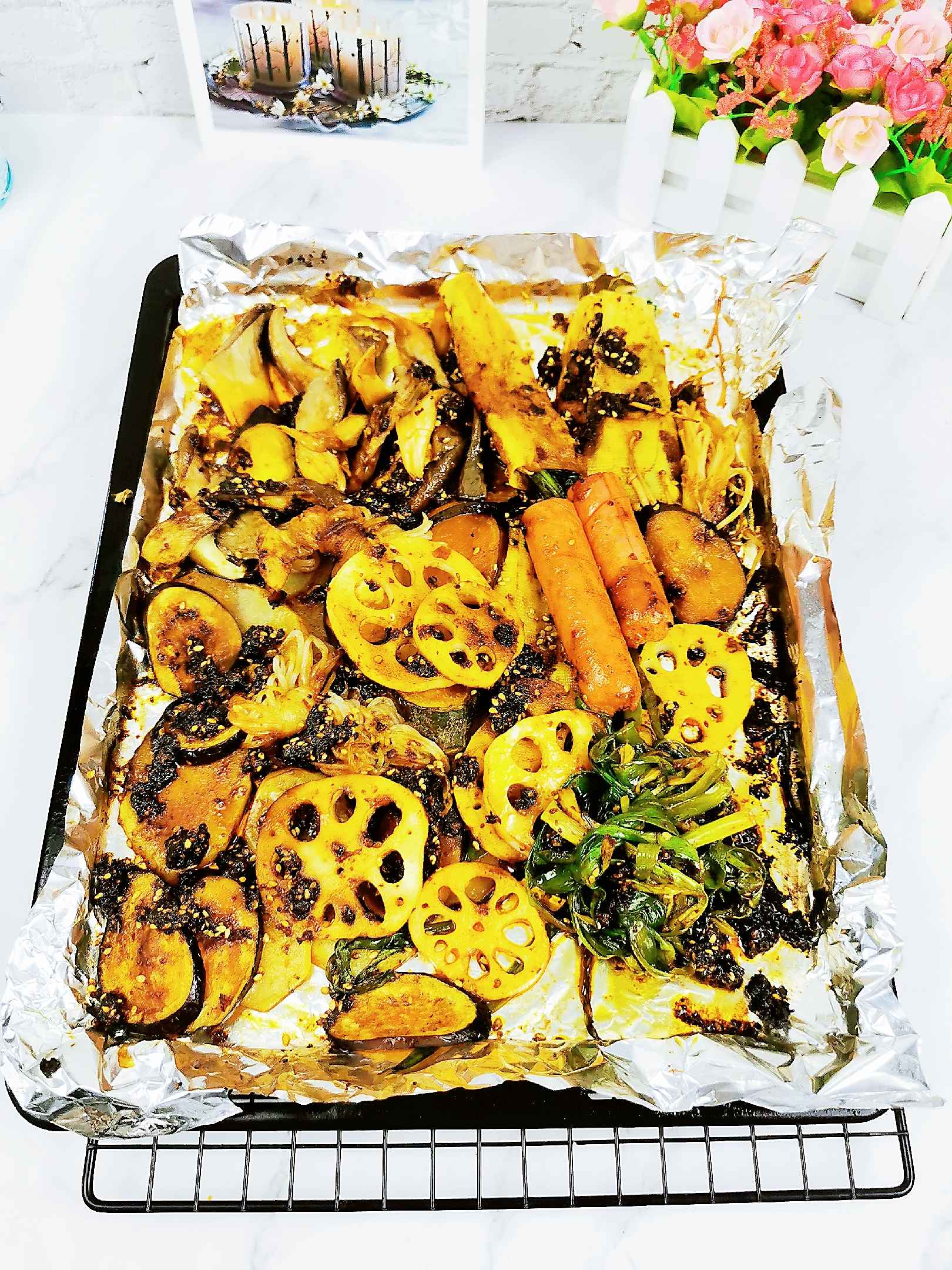 宵夜燒烤拼盤的做法-香辣味烤菜譜