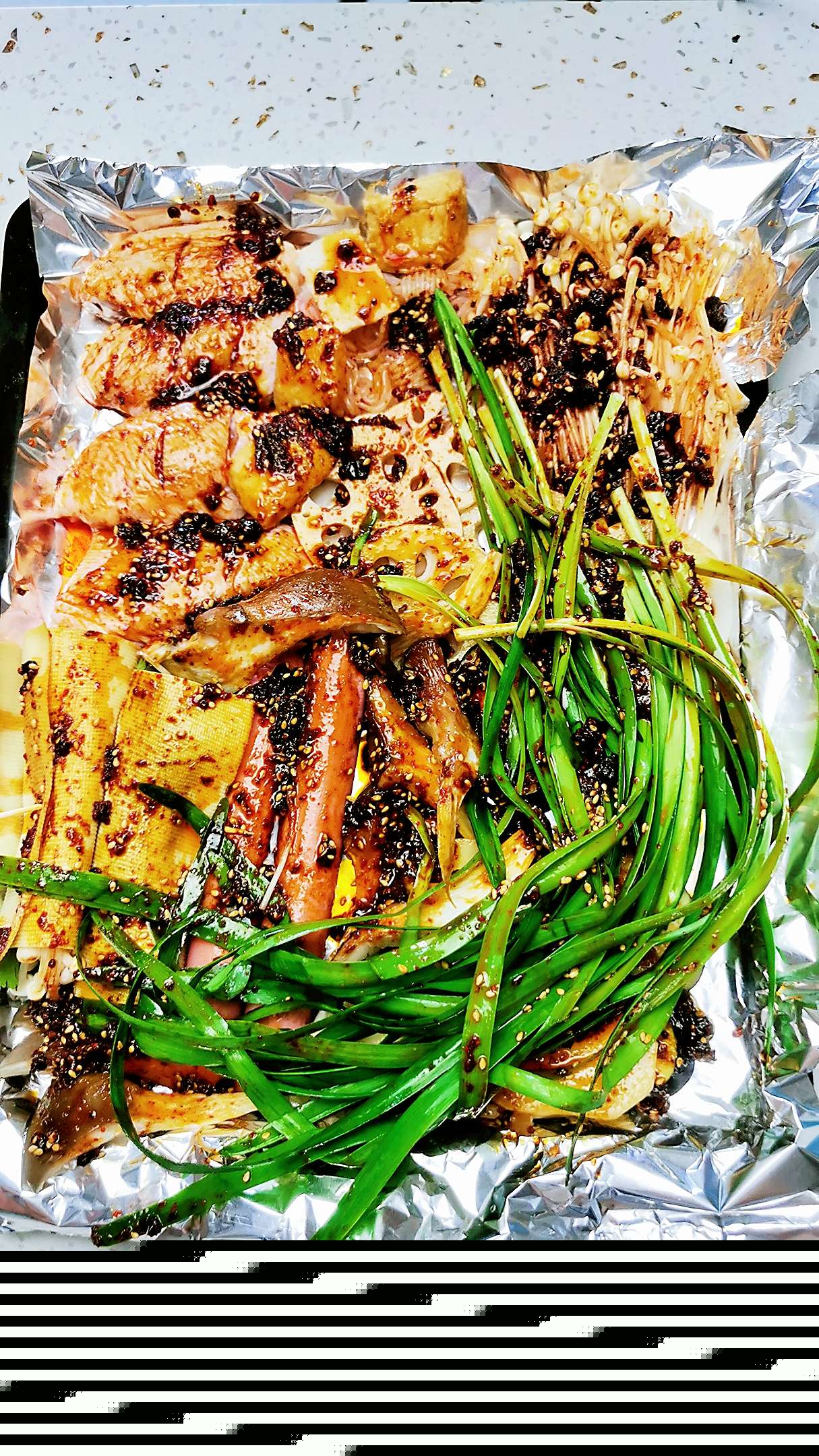 宵夜燒烤拼盤的做法-香辣味烤菜譜