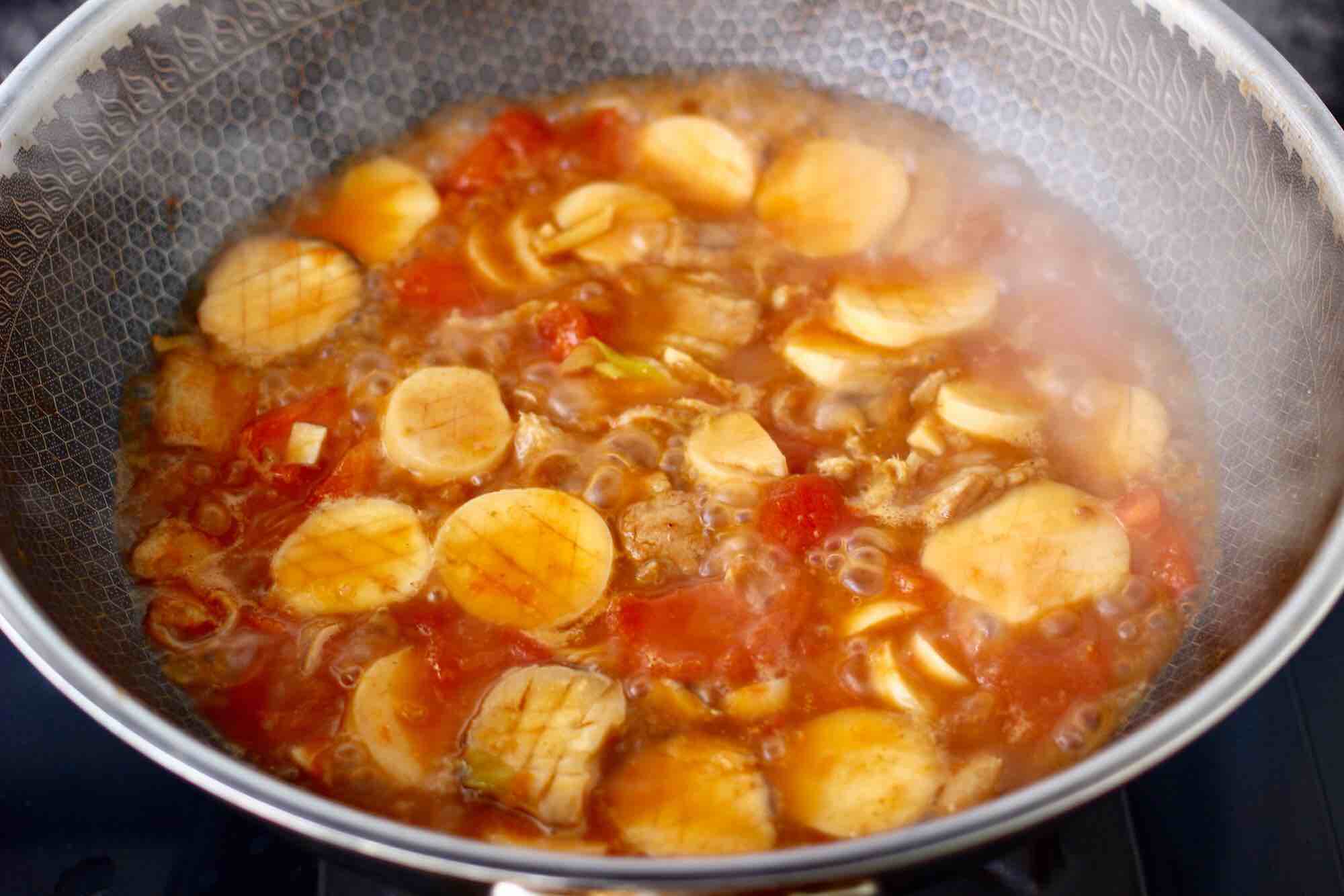 杏鮑菇扇貝花肉煲的做法-家常味燉菜譜