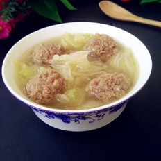 大白菜豬肉丸子湯的做法-咸鮮味煮菜譜