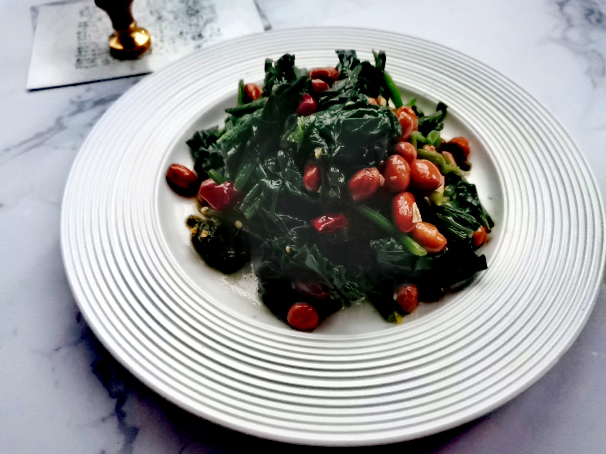 果仁菠菜的做法-咸鮮味拌菜譜