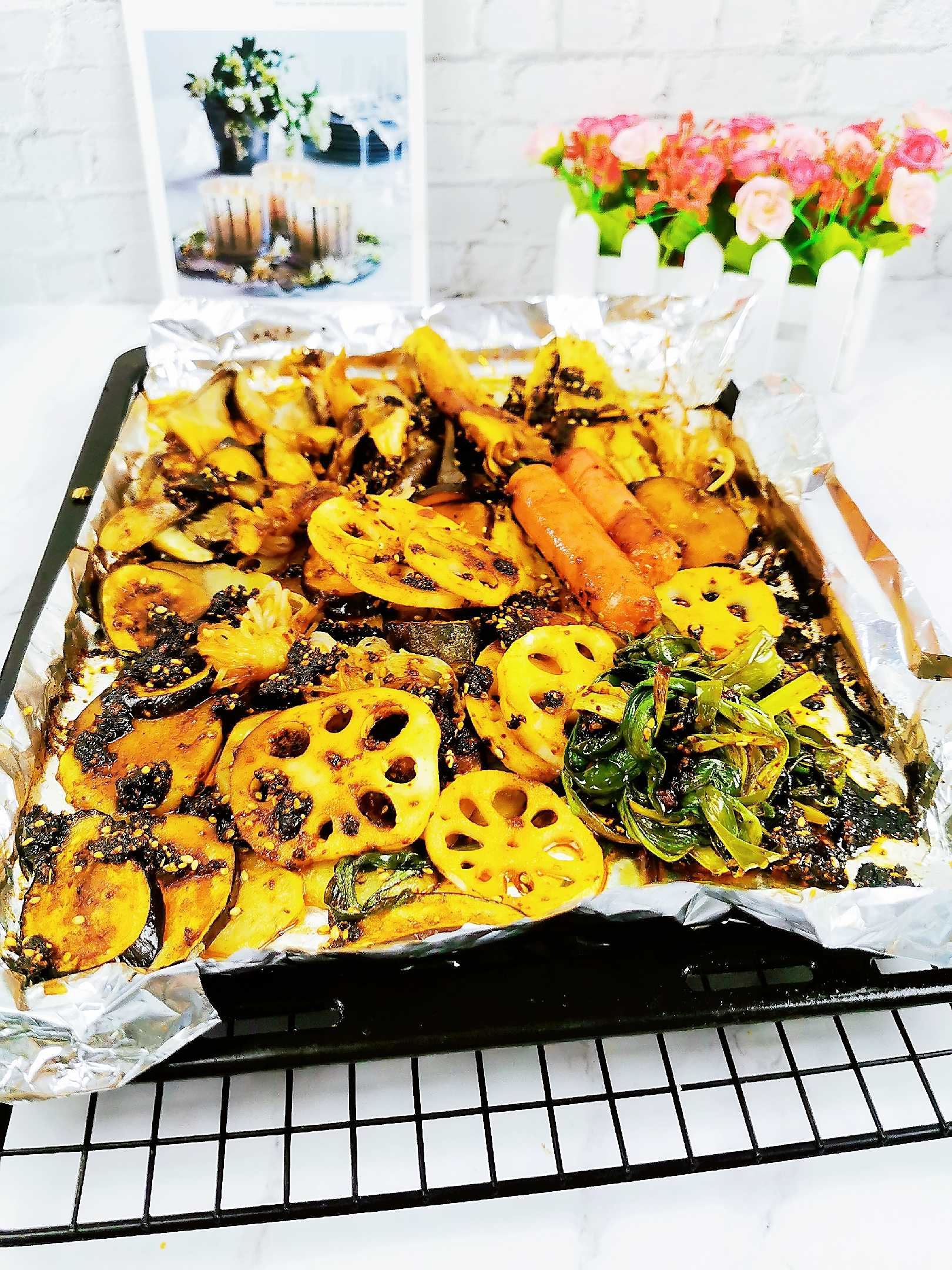 宵夜燒烤拼盤的做法-香辣味烤菜譜