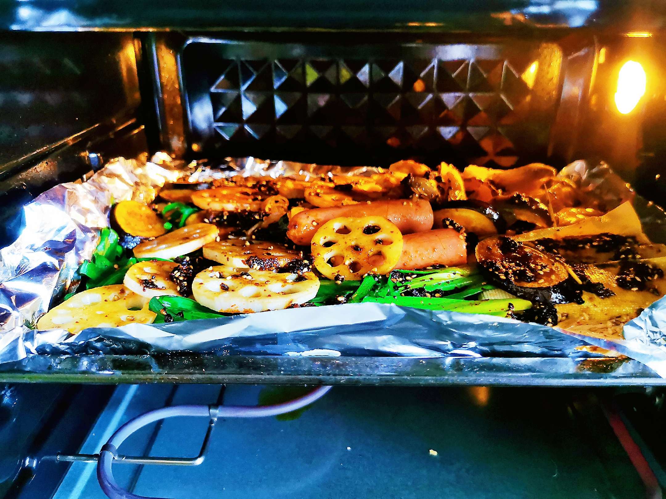 宵夜燒烤拼盤的做法-香辣味烤菜譜