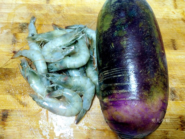 蘿卜絲煮大蝦的做法-家常味爆菜譜