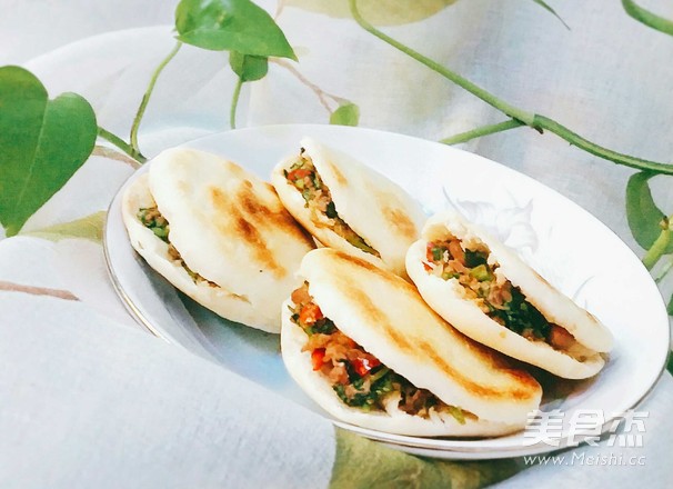 鹵肉香菜夾饃的做法-醬香味煨菜譜