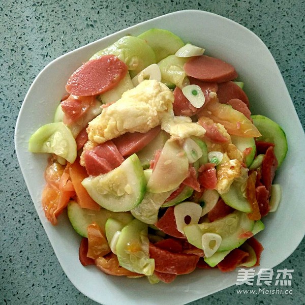 西葫蘆火腿炒雞蛋的做法-家常味炒菜譜