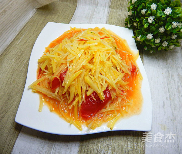 西紅柿炒土豆絲的做法-家常味炒菜譜