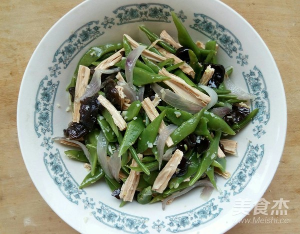 蒜香扁豆木耳腐竹拌菜的做法-咸鮮味拌菜譜