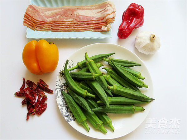 培根炒秋葵的做法-家常味炒菜譜