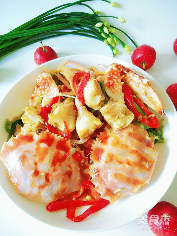 雙椒辣炒螃蟹的做法-家常味炒菜譜