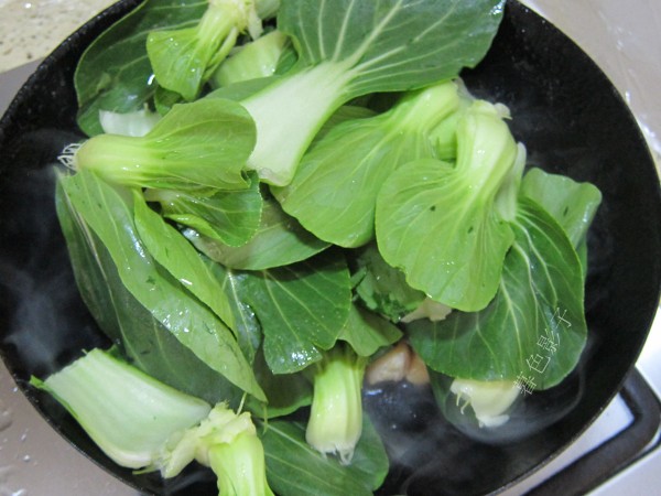 油菜炒扇貝柱的做法-咸鮮味炒菜譜