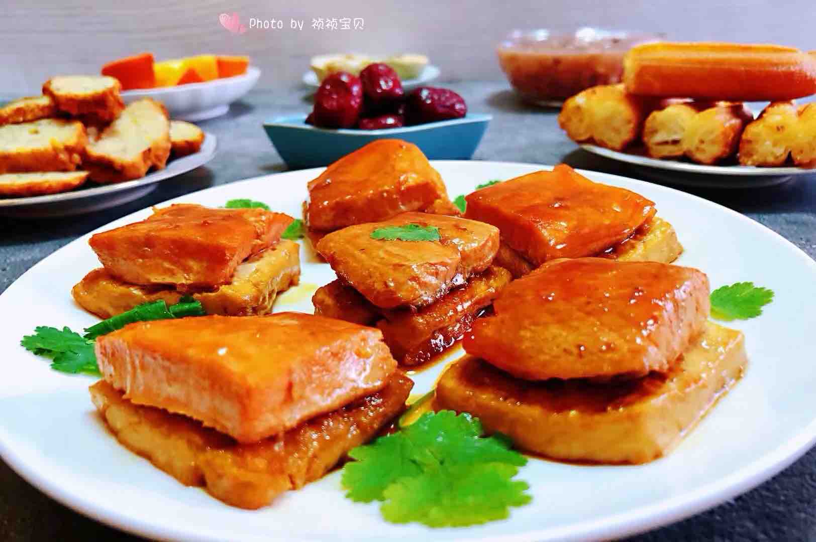 照燒三文魚煎豆腐的做法-家常味煎菜譜