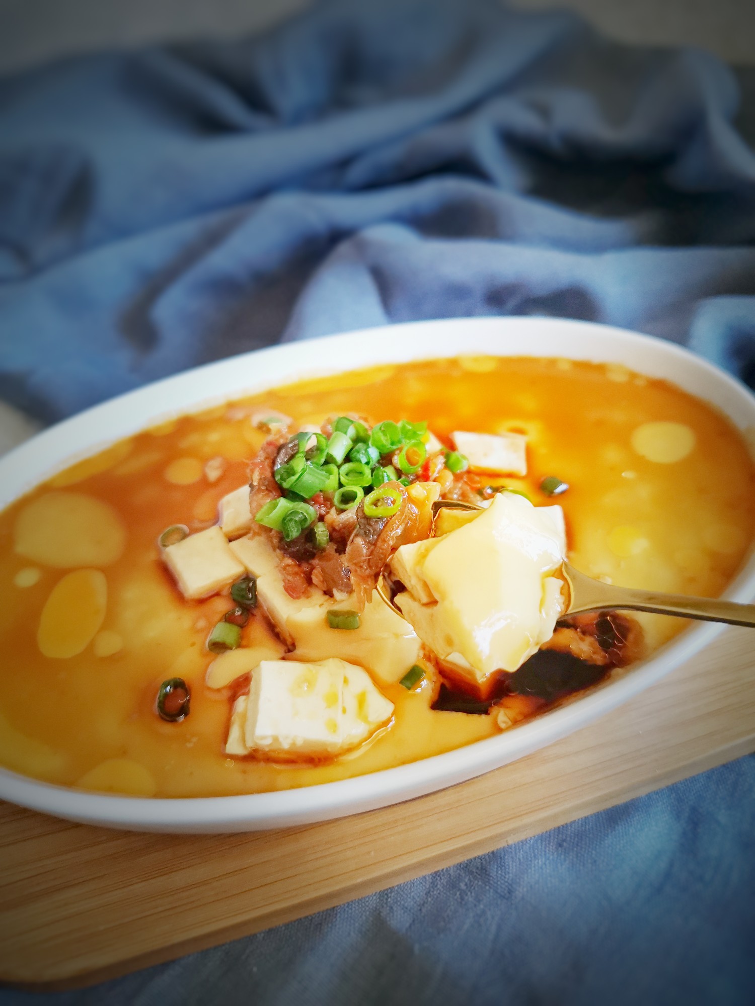 嫩豆腐與雞蛋的完美碰撞的做法-咸鮮味蒸菜譜