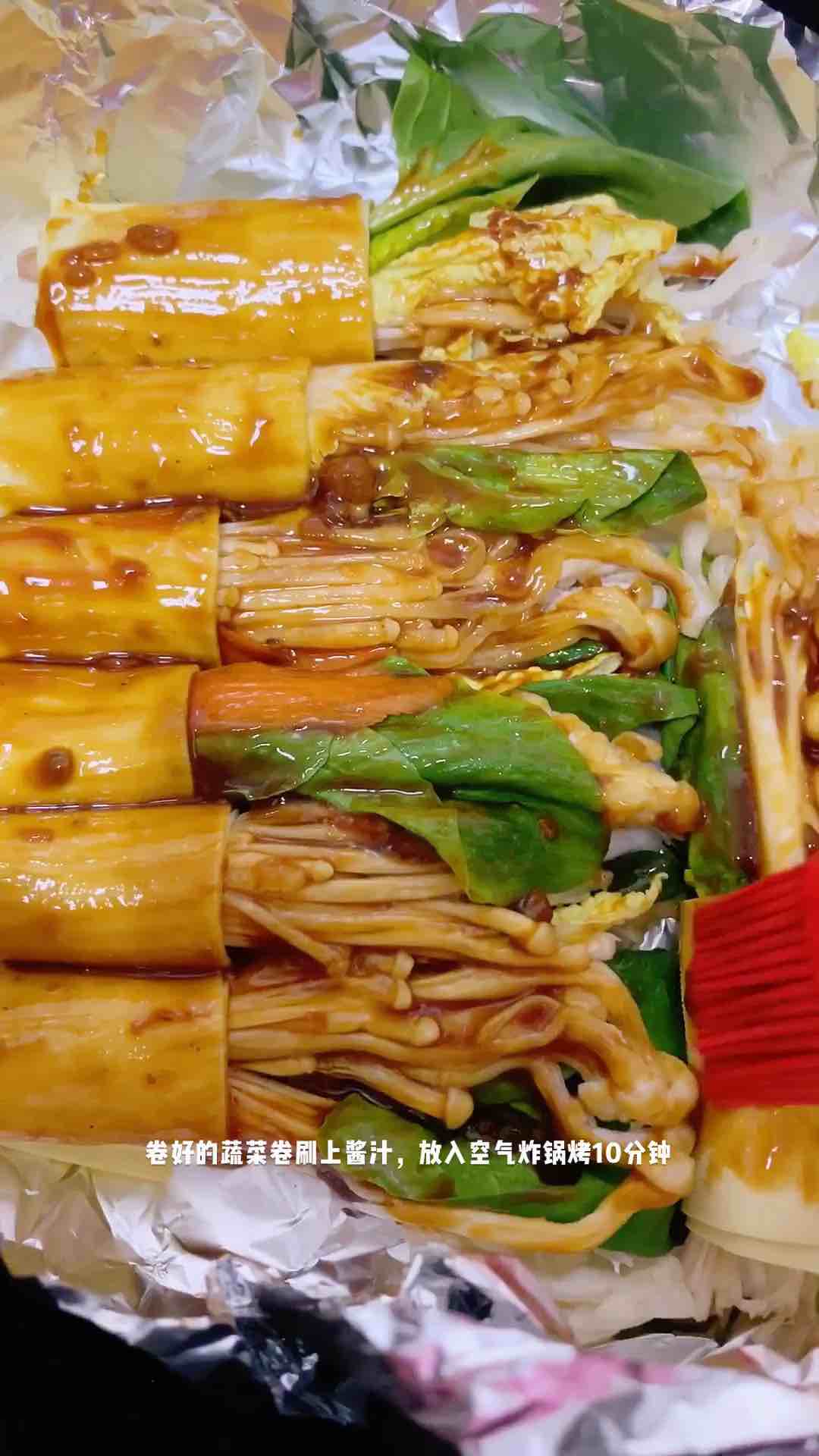 燒烤豆皮蔬菜卷的做法-咸鮮味烤菜譜