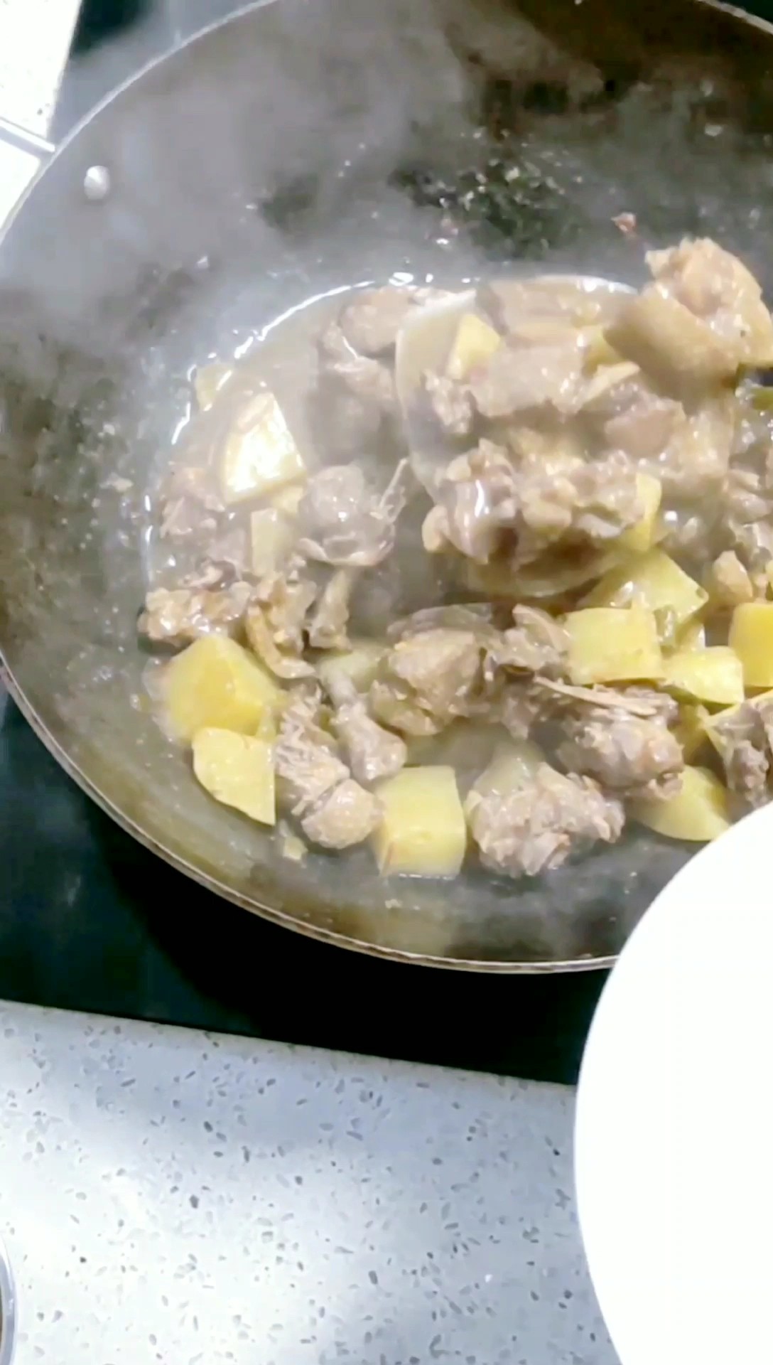 不加一滴油的——土豆?fàn)F鴨的做法-咸鮮味燜菜譜