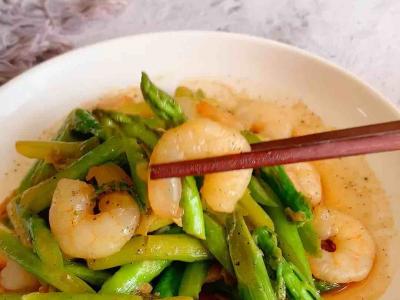蘆筍炒蝦仁的做法-家常味炒菜譜