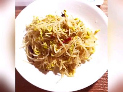 醋溜黃豆芽的做法-家常味炒菜譜