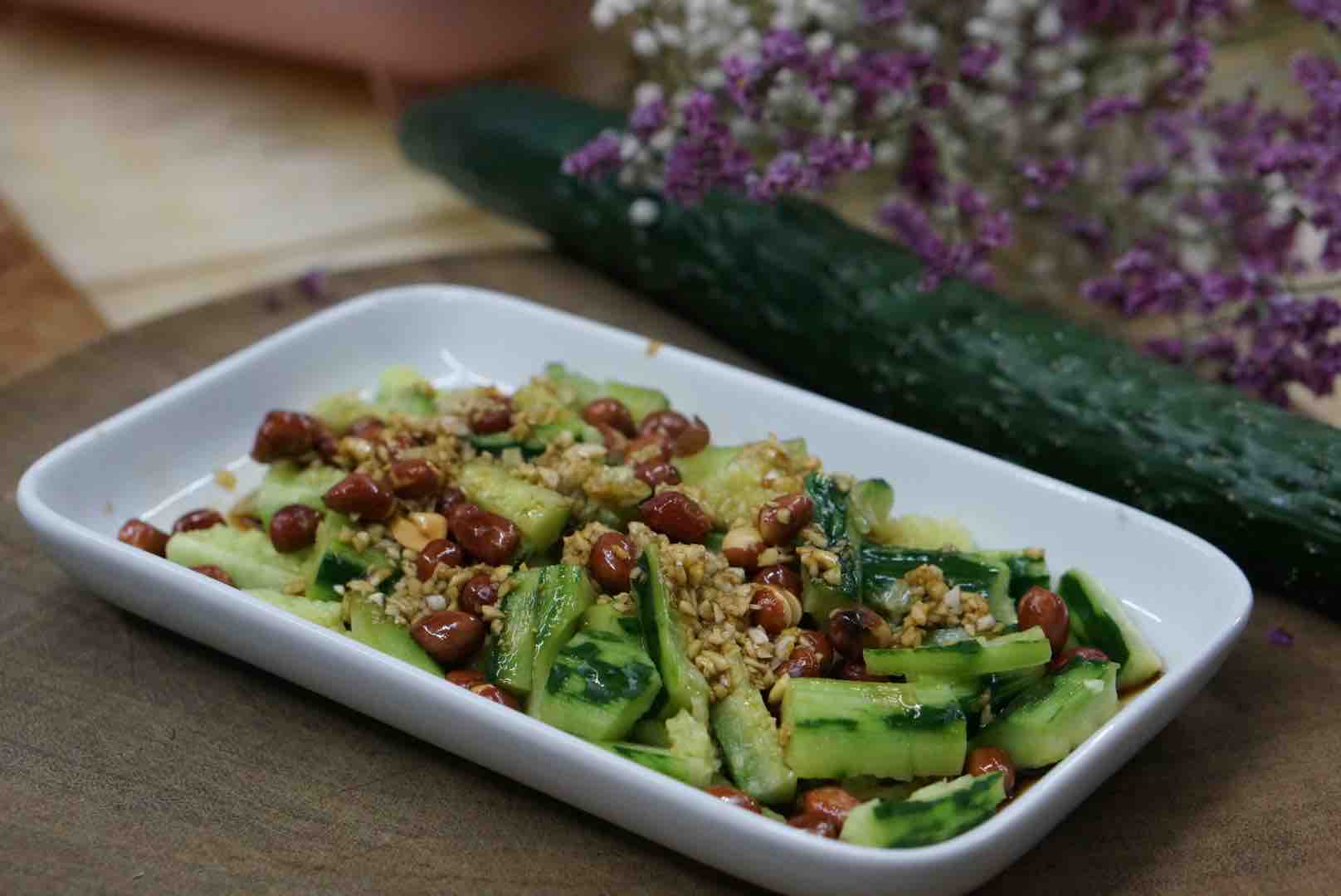 花生米拌黃瓜的做法-酸辣味炸菜譜