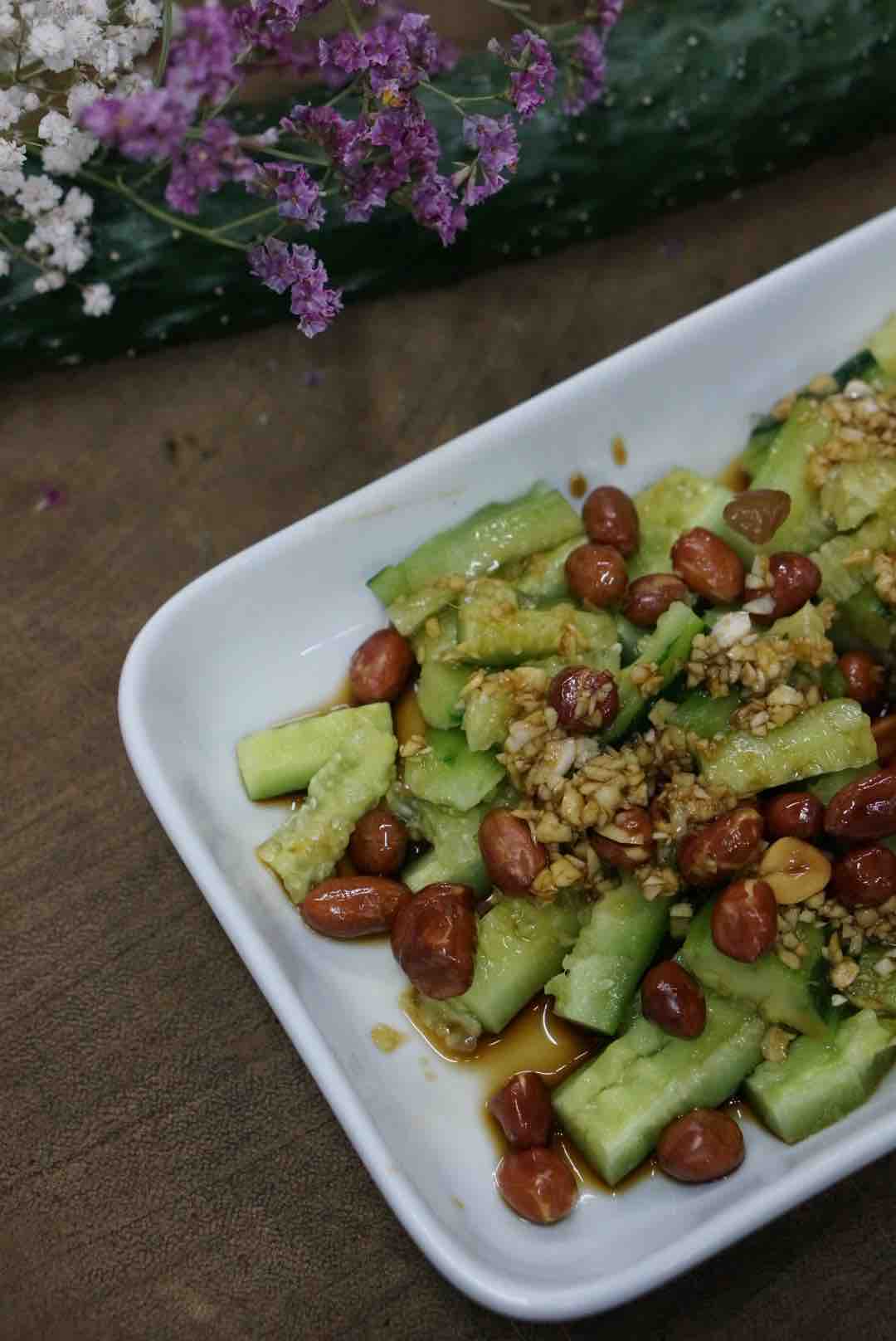 花生米拌黃瓜的做法-酸辣味炸菜譜