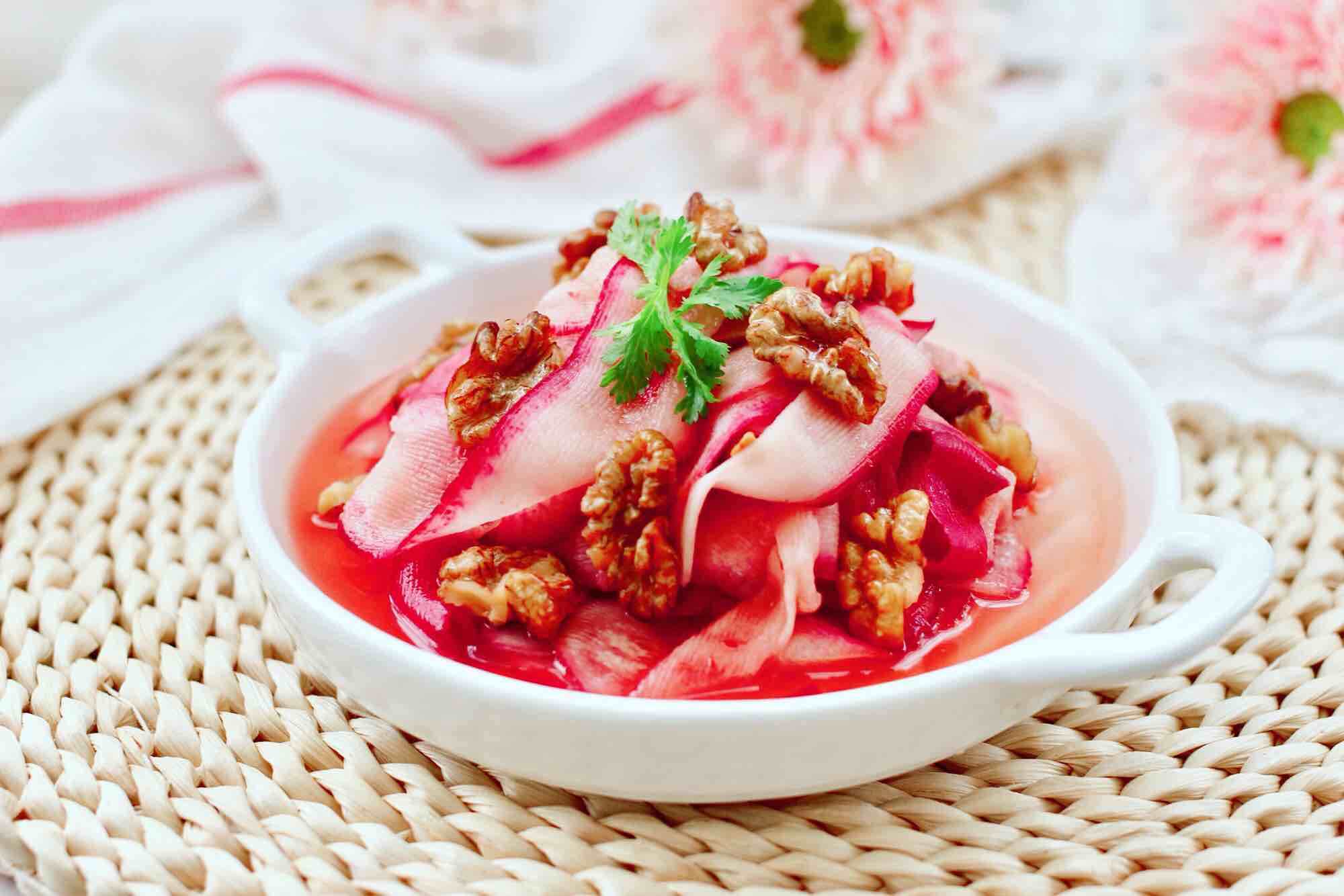 水蘿卜拌核桃仁的做法-酸甜味拌菜譜-易網健康養生網 水蘿卜拌核桃仁的做法-酸甜味拌菜譜