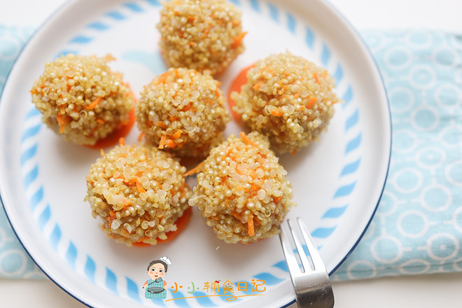 10個(gè)月以上輔食胡蘿卜藜麥肉丸的做法-家常味蒸菜譜