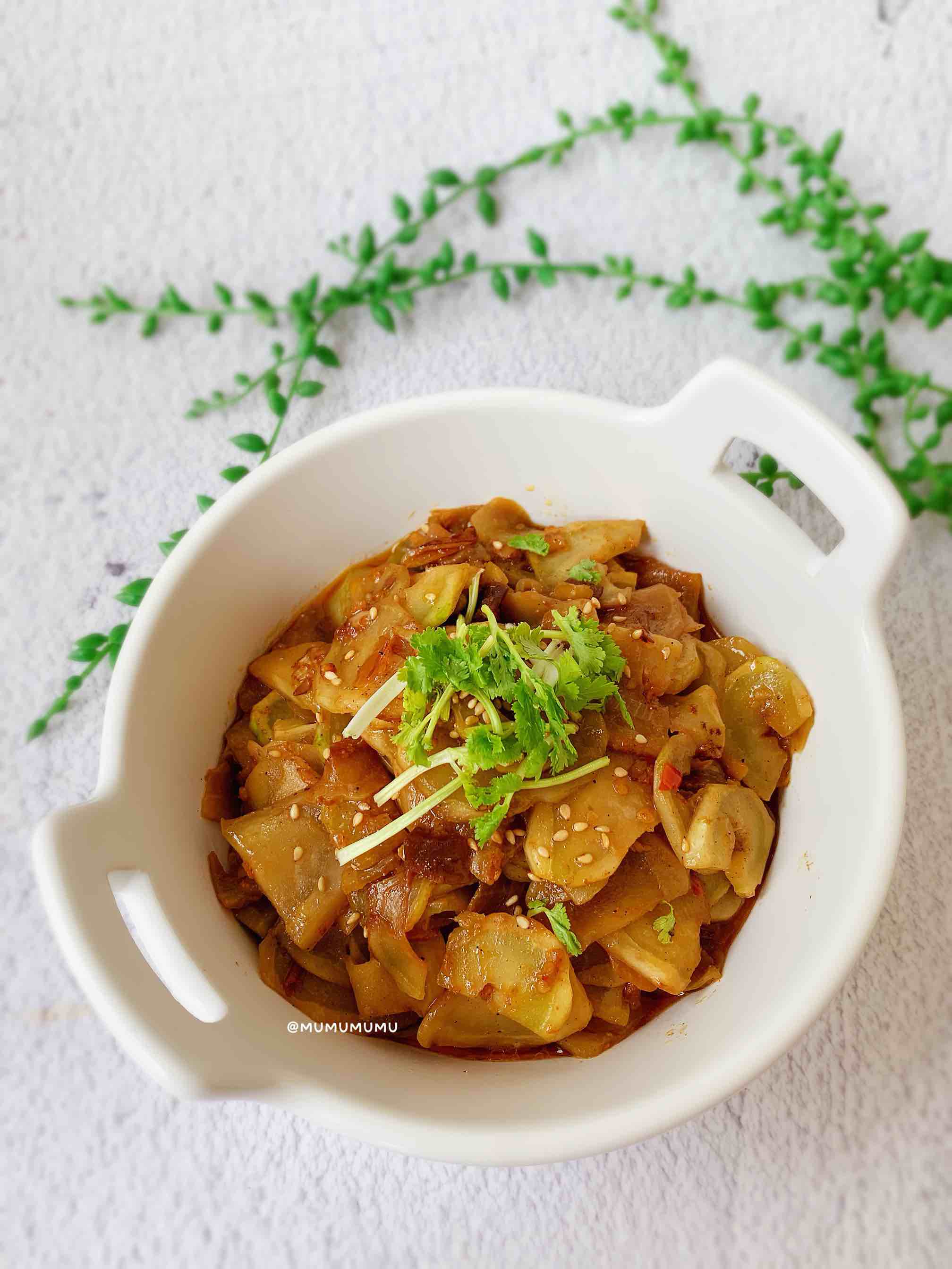 杏鮑菇蝦仁花蛤醬炒兒菜的做法-香辣味炒菜譜