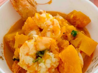 南瓜蝦煲的做法-咸鮮味煲菜譜