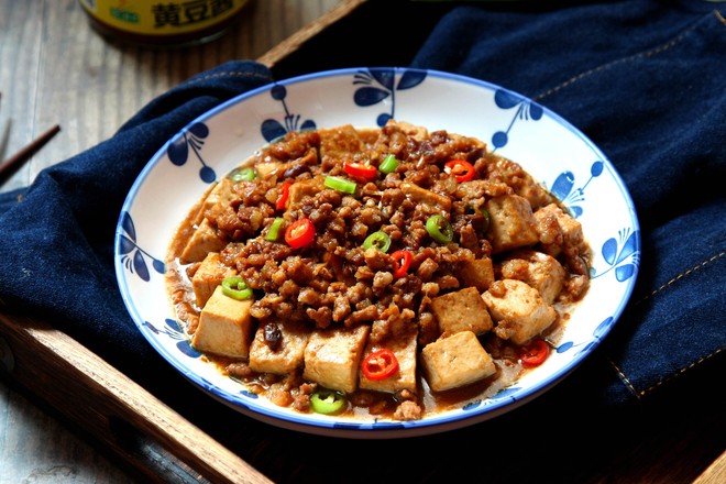 醬香肉末豆腐的做法-咸鮮味炒菜譜