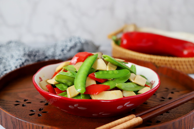 杏鮑菇炒荷蘭豆的做法-家常味炒菜譜