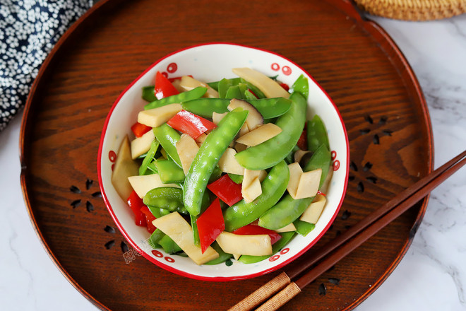 杏鮑菇炒荷蘭豆的做法-家常味炒菜譜