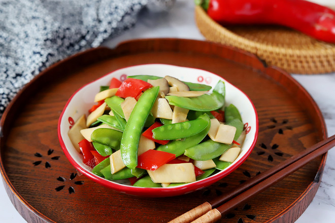 杏鮑菇炒荷蘭豆的做法-家常味炒菜譜