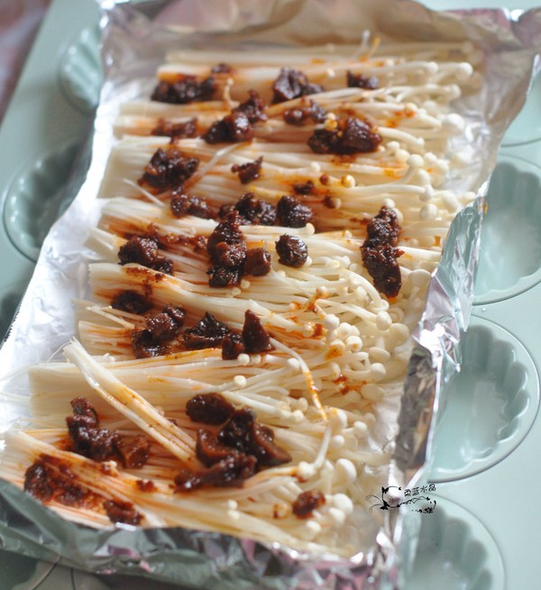 香菇醬烤金針菇的做法-家常味烤菜譜