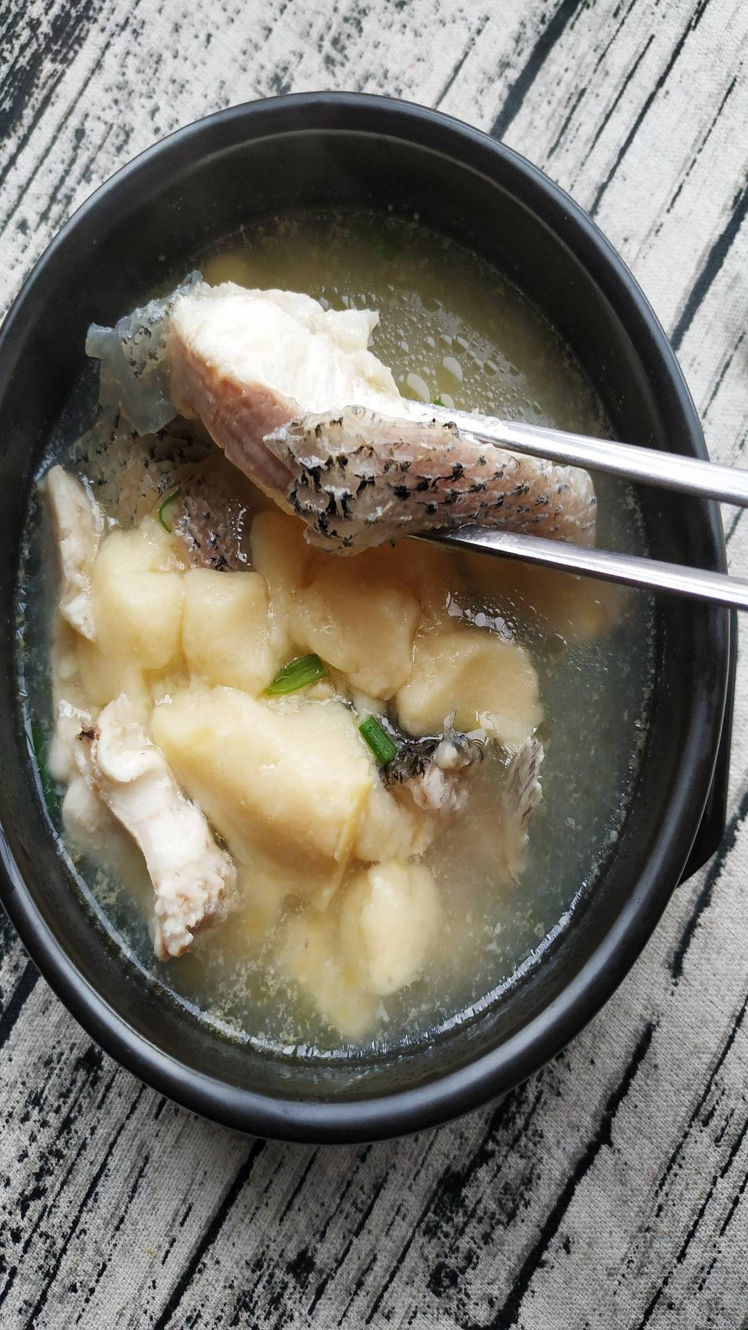 鷹嘴豆腐燉黑魚的做法-咸鮮味燉菜譜